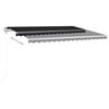 vidaXL Auvent automatique capteur de vent et LED 400x350 cm Anthracite