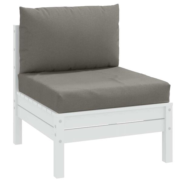 vidaXL Coussins de palette lot de 2 gris fonc&eacute; m&eacute;lang&eacute; tissu