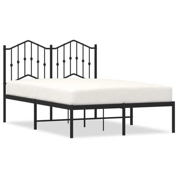 vidaXL Cadre de lit métal sans matelas avec tête de lit noir 120x200cm