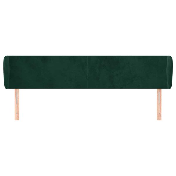 vidaXL T&ecirc;te de lit avec oreilles Vert fonc&eacute; 183x23x78/88 cm Velours