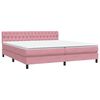 vidaXL Sommier &agrave; lattes de lit avec matelas rose 180x210 cm velours