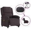 vidaXL Fauteuil de massage inclinable &eacute;lectrique Marron fonc&eacute; Tissu