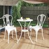 vidaXL Ensemble de bistro 3 pcs Aluminium coul&eacute; Blanc