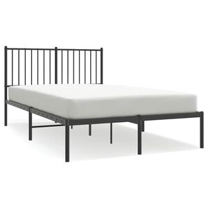vidaXL Cadre de lit m&eacute;tal sans matelas avec t&ecirc;te de lit noir 120x190cm