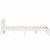 vidaXL Cadre de lit Blanc 208.6 x 157.6 x 69.4 cm Pin massif