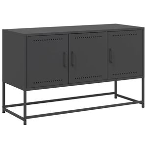 vidaXL Meuble TV noir 100,5x39x60,5 cm acier