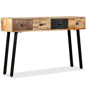 vidaXL Table console Teck massif de r&eacute;cup&eacute;ration 120 x 30 x 76 cm