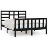 vidaXL Cadre de lit sans matelas noir 150x200 cm bois massif