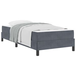 vidaXL Lit &agrave; ressorts avec matelas Gris fonc&eacute; 90 x 210 cm tissu
