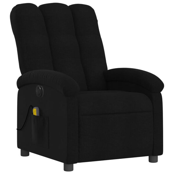 vidaXL Fauteuil de massage inclinable &eacute;lectrique Noir Tissu
