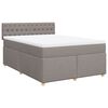 vidaXL Sommier &agrave; lattes de lit avec matelas Taupe 140x190 cm Tissu