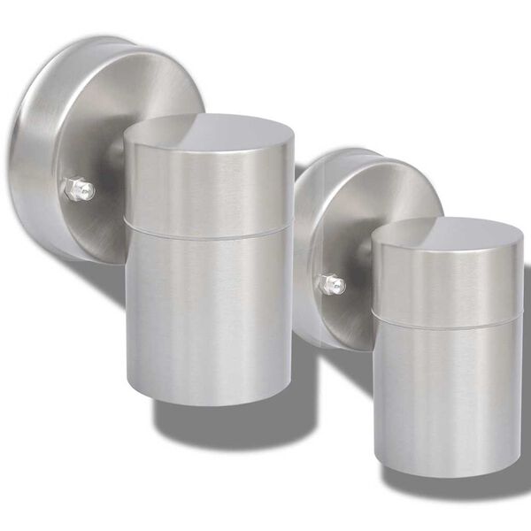 vidaXL Applique murale LED d'ext&eacute;rieur 2 pcs Acier