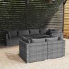 vidaXL Salon de jardin 7 pcs avec coussins Gris R&eacute;sine tress&eacute;e