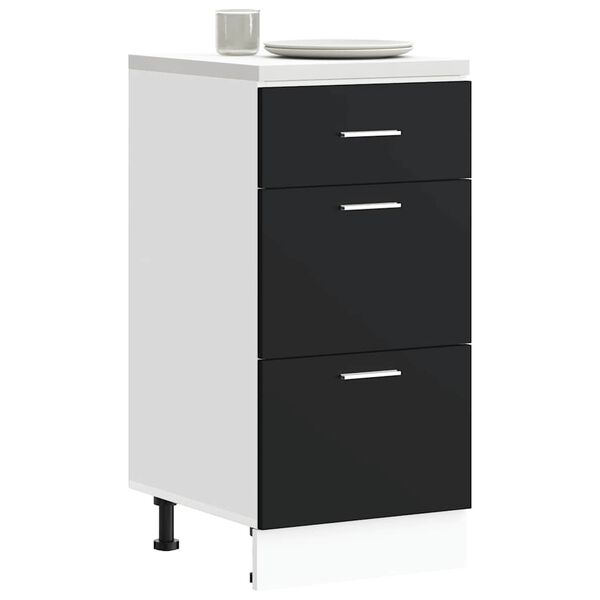 vidaXL Meuble bas "Lyon" Noir 40 x 46 x 81,5 cm Bois d'ing&eacute;nierie