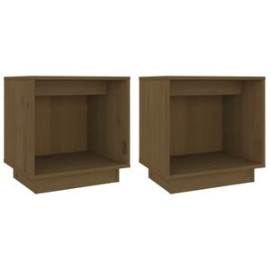 vidaXL Tables de chevet 2pcs Marron miel 40x30x40cm Bois de pin solide