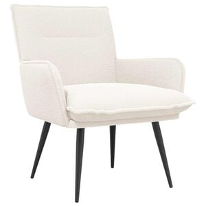 vidaXL Fauteuil Cr&egrave;me Boucl&eacute;