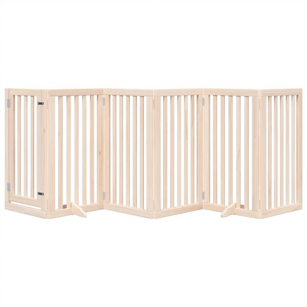 vidaXL Barri&egrave;re pour chien avec porte pliable 6 panneaux 300 cm Bois de peuplier
