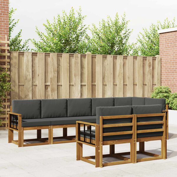 vidaXL Ensemble de canap&eacute;s d'ext&eacute;rieur 8 pcs Naturel et Anthracite