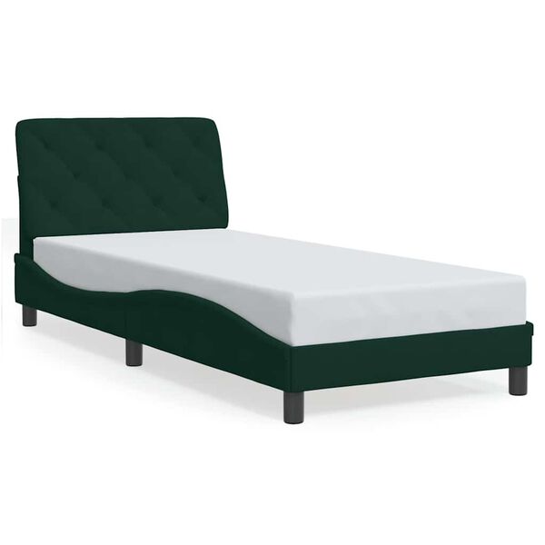 vidaXL Cadre de lit sans matelas vert fonc&eacute; 80x200 cm velours
