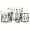 vidaXL Tables basses 4 pcs Noir