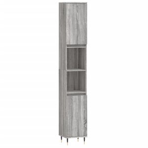vidaXL Armoire de bain sonoma gris 30x30x190 cm bois d'ing&eacute;nierie