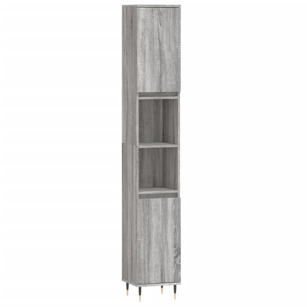vidaXL Armoire de bain sonoma gris 30x30x190 cm bois d'ingénierie