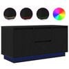 vidaXL Meuble TV avec lumi&egrave;res LED ch&ecirc;ne noir 100x41x50 cm
