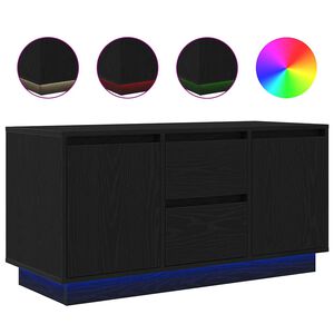 vidaXL Meuble TV avec lumi&egrave;res LED ch&ecirc;ne noir 100x41x50 cm