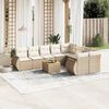 vidaXL Salon de jardin avec coussins 10 pcs beige r&eacute;sine tress&eacute;e