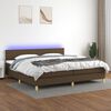 vidaXL Sommier &agrave; lattes de lit matelas et LED Marron fonc&eacute; 200x200 cm