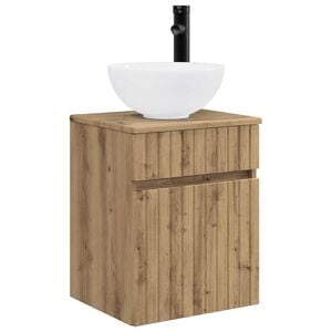 vidaXL Meuble de lavabo mural Ch&ecirc;ne artisanal 39 x 35 x 63 cm