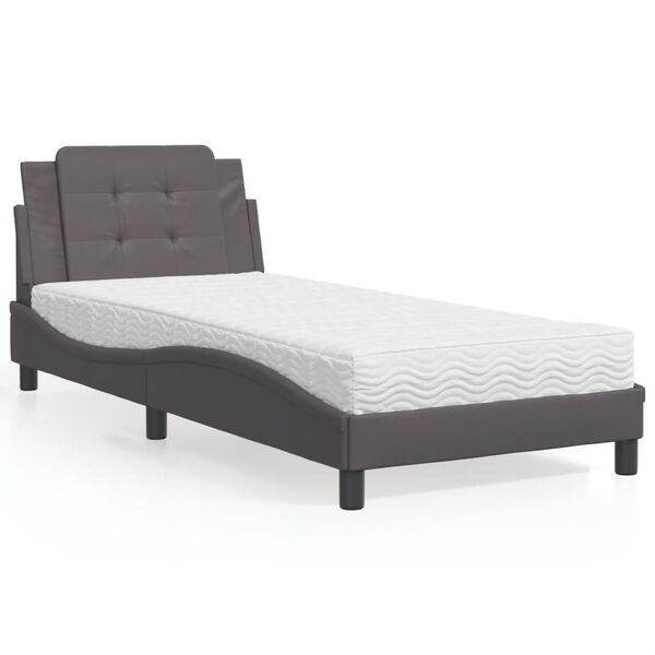 vidaXL Cadre de lit sans matelas Zadar gris 80x200 cm similicuir