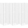 vidaXL Lits sur&eacute;lev&eacute;s en gabion 3 pcs 30x30x100 cm Fer