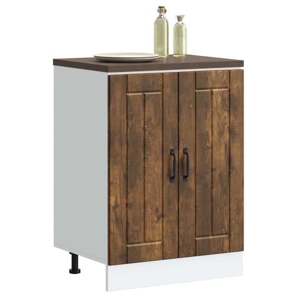 vidaXL Meuble de base de lavabo Lucca chêne fumé bois d'ingénierie