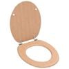 vidaXL Si&egrave;ge de toilette avec couvercle MDF Design bambou