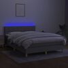 vidaXL Sommier &agrave; lattes de lit et matelas et LED Gris clair 140x190 cm