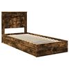 vidaXL Lit de Rangement Ch&ecirc;ne fum&eacute; 100 x 200 cm Bois d'ing&eacute;nierie