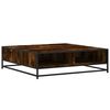 vidaXL Table basse chêne fumé 100x100x30 cm bois d'ingénierie et métal