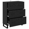 vidaXL Buffet Ch&ecirc;ne noir 69,5 x 34 x 90 cm Bois d'ing&eacute;nierie et fer