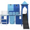 vidaXL Lit mezzanine pour enfants Blanc et Bleu 79,5 x 200 cm M&eacute;tал