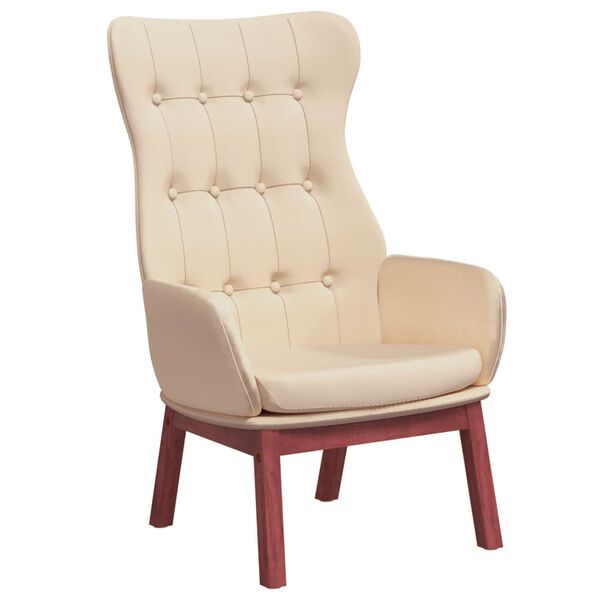 vidaXL Chaise de relaxation Crème Tissu
