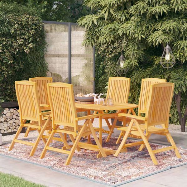 vidaXL Ensemble &agrave; manger de jardin 9 pcs Bois de teck massif