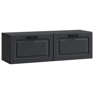 vidaXL Meuble TV mural Noir 98 x 31 x 30 cm Bois d'ing&eacute;nierie