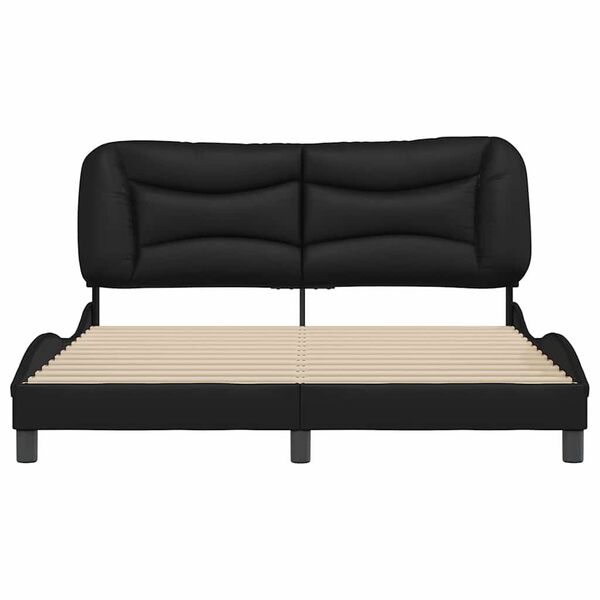 vidaXL Cadre de lit sans matelas Hvar noir 160x200 cm similicuir
