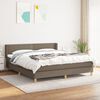 vidaXL Sommier &agrave; lattes de lit avec matelas Taupe 160x200 cm Tissu