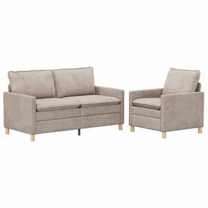 vidaXL Ensemble de Canap&eacute;s 2 pc Beige Polyester