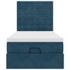 vidaXL Cadre de lit ottoman avec matelas bleu fonc&eacute; 80x200 cm velours
