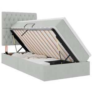 vidaXL Lit avec rangement et matelas Gris clair 100 x 200 cm Velours