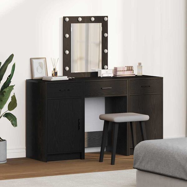 vidaXL Table de Toilette Noir 50 x 41 x 135 cm Bois d'ing&eacute;nierie