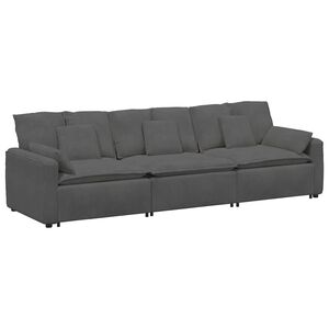 vidaXL Canap&eacute; modulable avec coussins gris fonc&eacute;